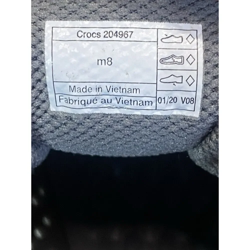 Crocs 204967 LiteRide Pacer Mens Gray WP Lace Up Comfort Sneaker Size 8